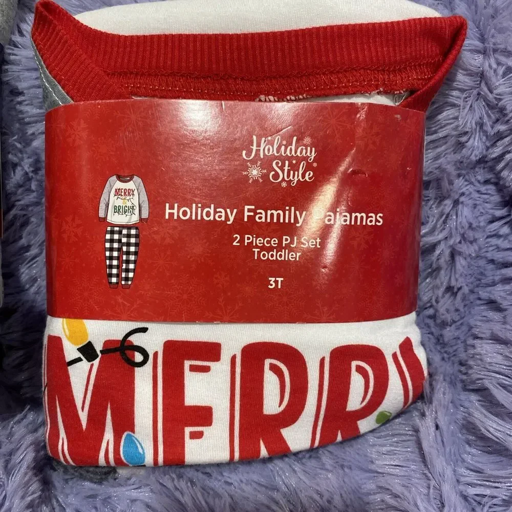 Toddler 2pc Pj Set Holiday Style Holiday‎ Family Pajamas New Size 3T